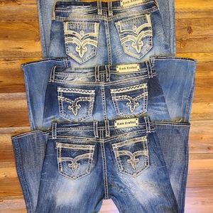 3 Pair Rock Revival Jeans/Capris